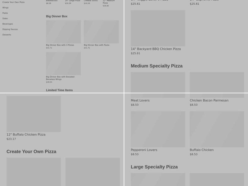 Pizza Hut Menu