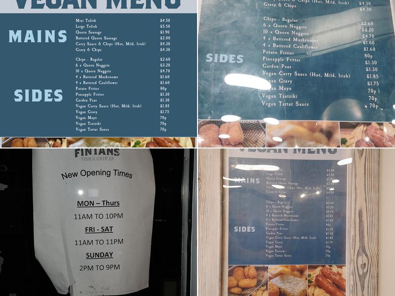 Fintans Fish & Chip Co. Menu