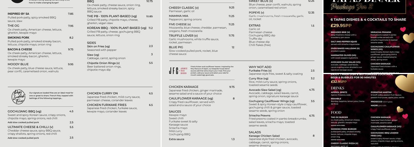 Peppermint Bar Menu