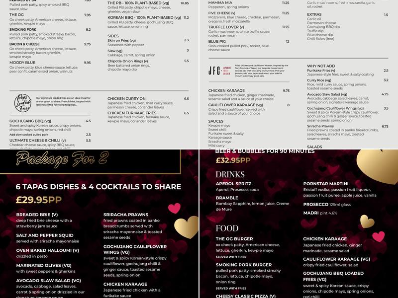 Peppermint Bar Menu