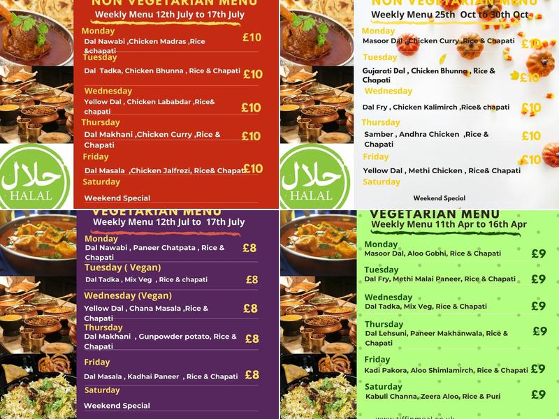 Tiffin Meal - Indian Takeaway Menu