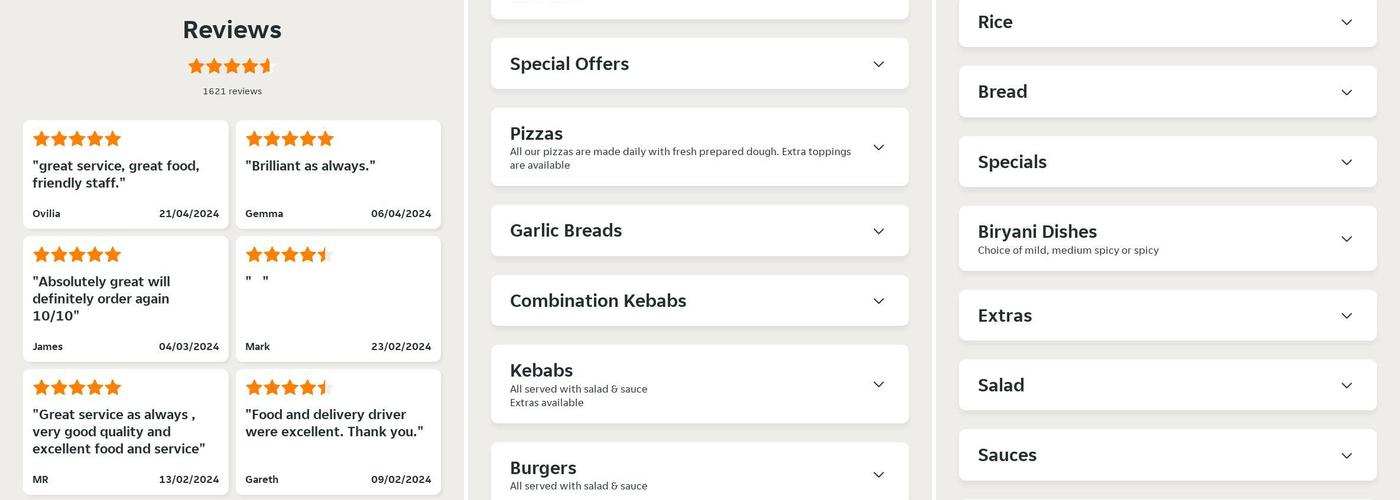 Laziza Menu