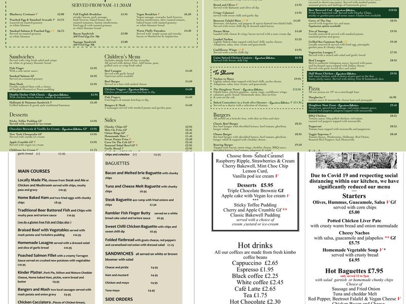 The Britannia Inn Menu