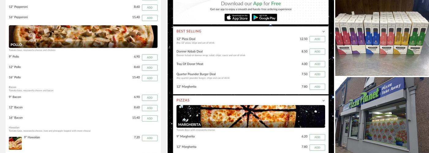 Pizza Planet Menu