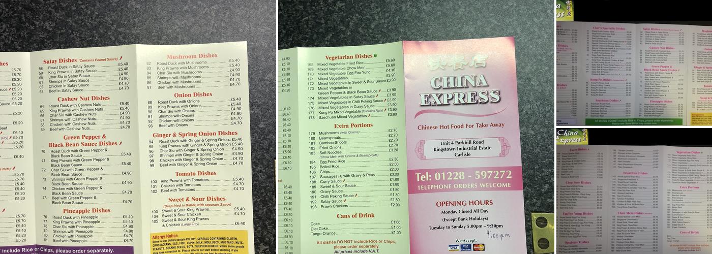 China Express Menu