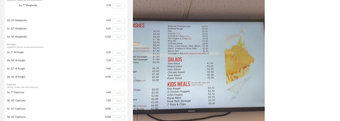 Warwick Fish & Chips Menu