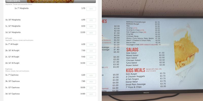 Warwick Fish & Chips Menu