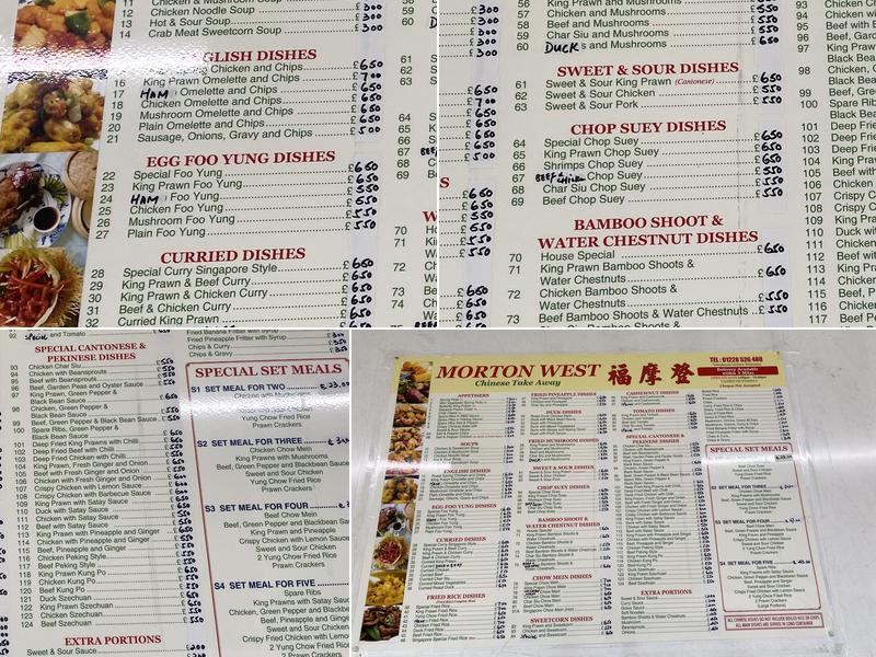 Morton West Chinese Take Away Menu