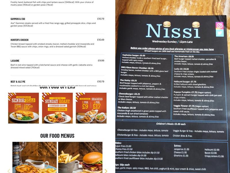 Inn For A Penny Menu