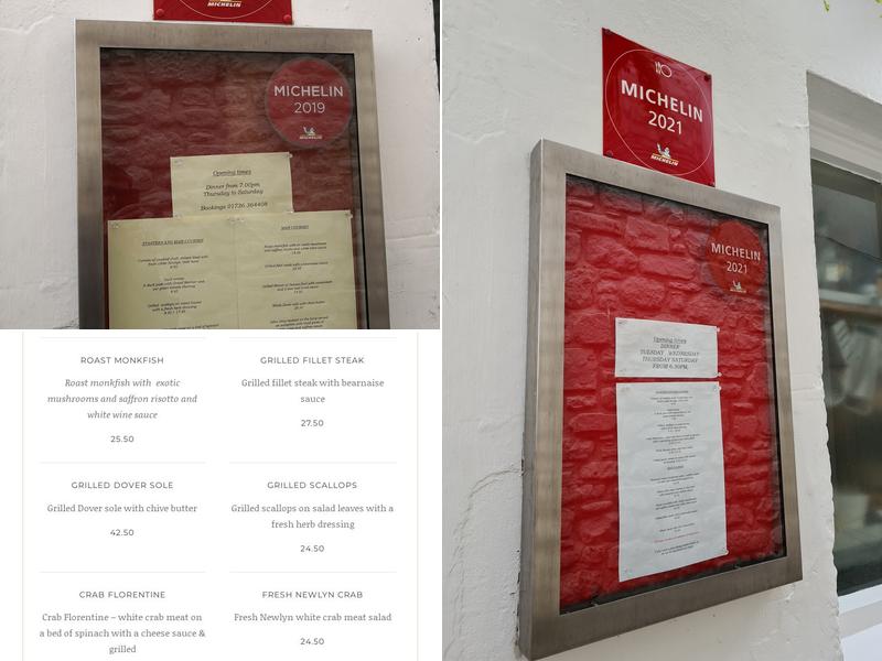 Harris's Restaurant Menu