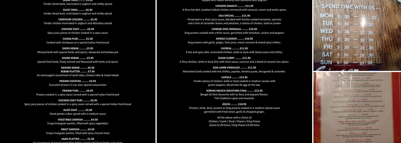 Ginger - Indian Restaurant Menu