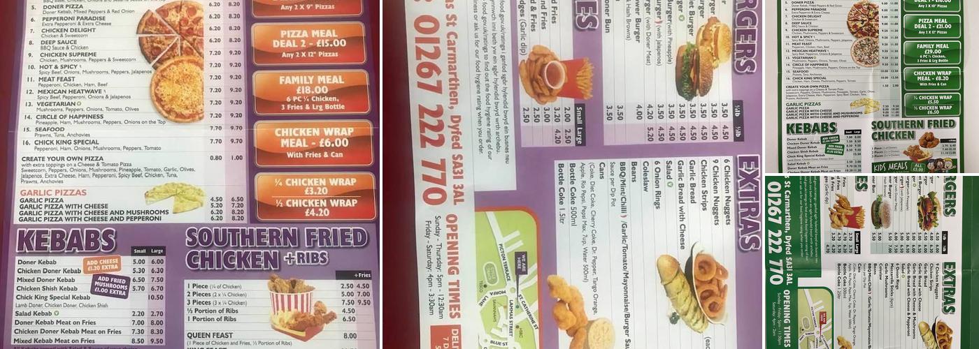 Chick King Menu