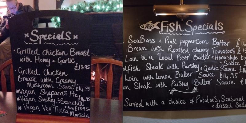 Stag & Pheasant Menu