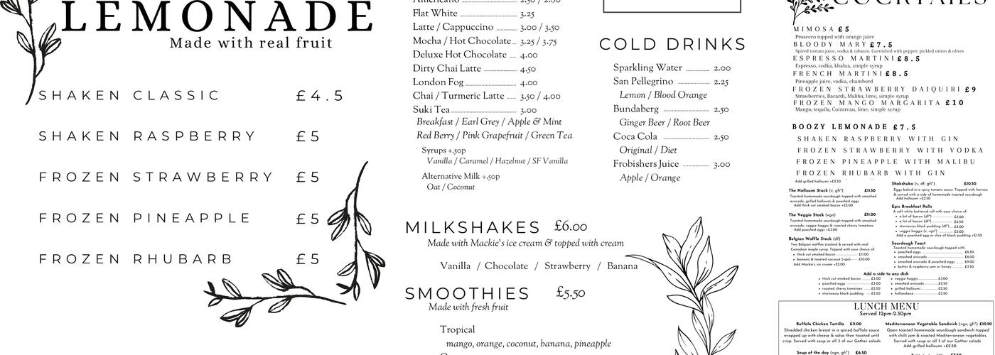 Gather Kitchen Deli Menu