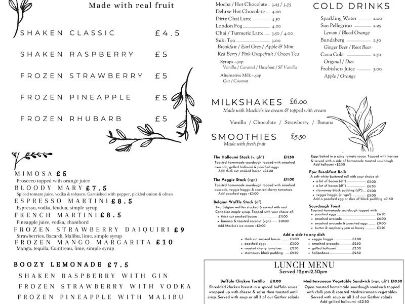 Gather Kitchen Deli Menu