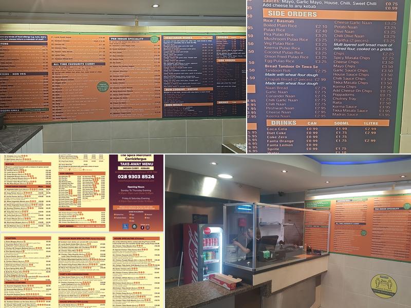 Just Indian Carrickfergus Menu