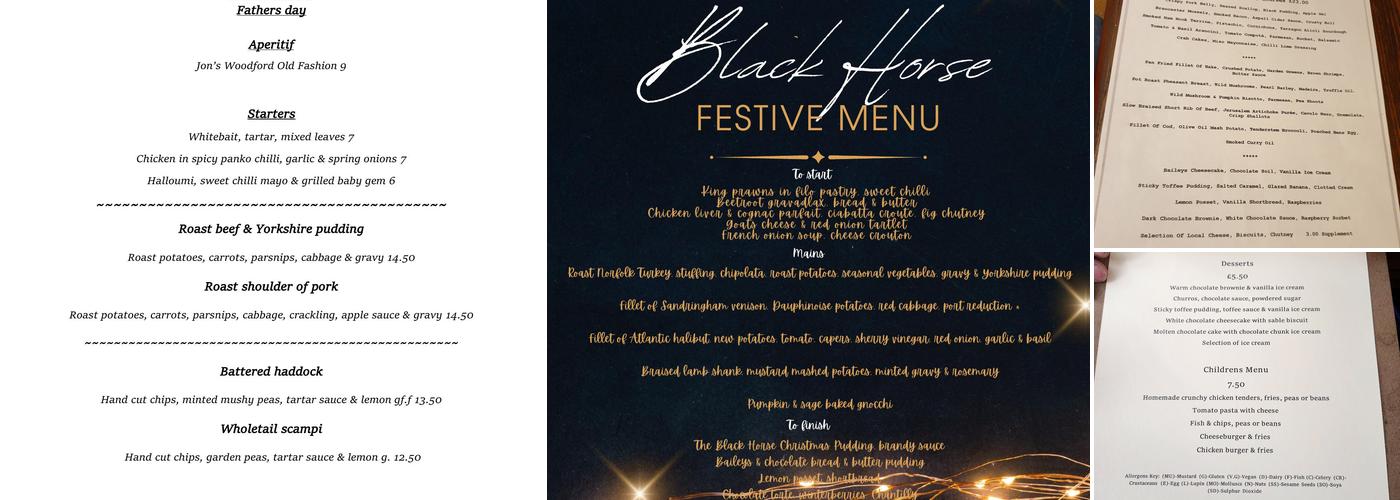The Black Horse Inn Menu