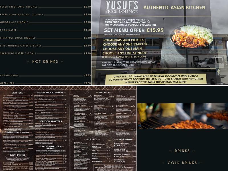 Yusuf's Spice Lounge Menu