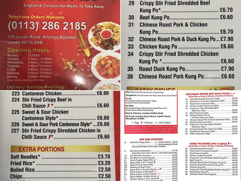 Kwok Bo Takeaway Menu