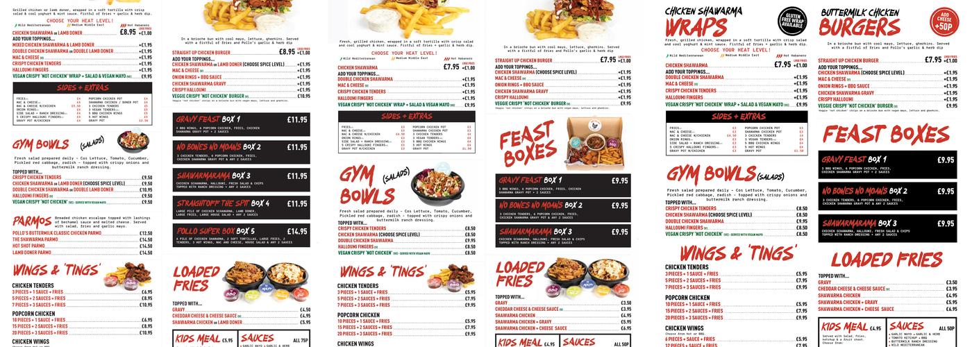 Pollo Chicken Shop Menu