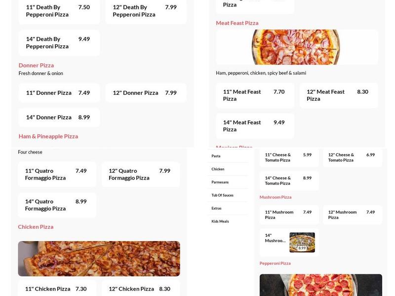 Hanni’s Pizzeria Menu