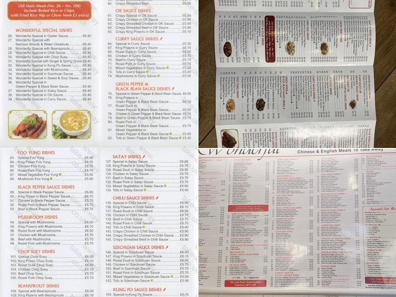 Wonderful Chinese Takeaway Menu