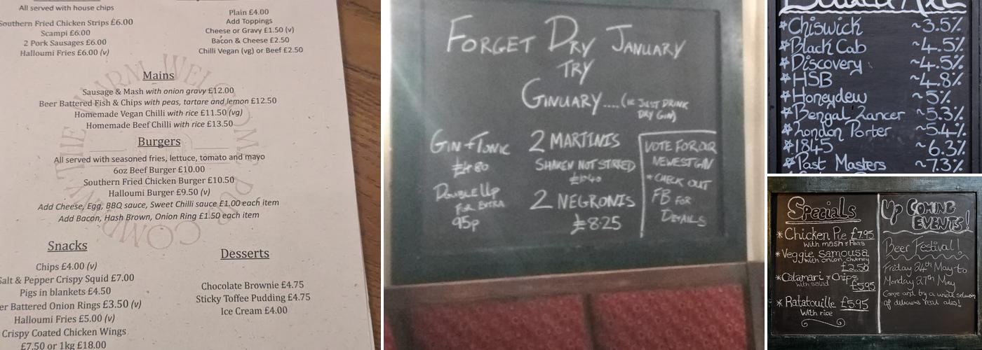 The King & Queen, Caterham on the Hill Menu