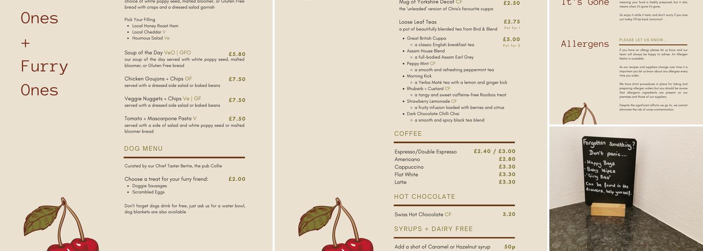 The Cherry Tree, Catthorpe Menu