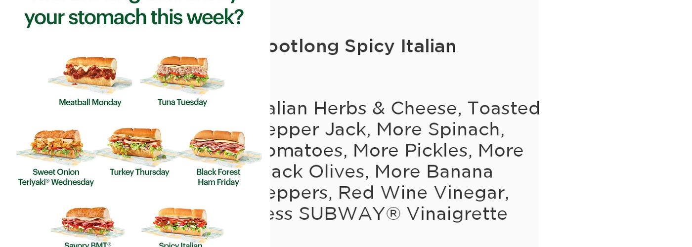 Subway Menu