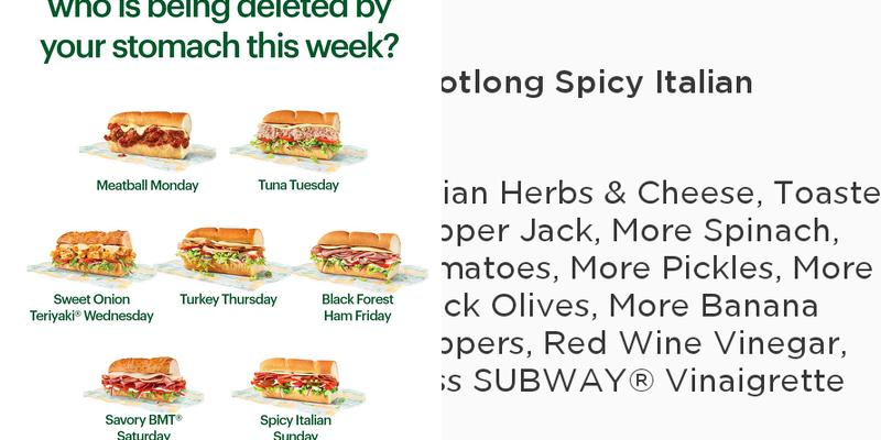 Subway Menu