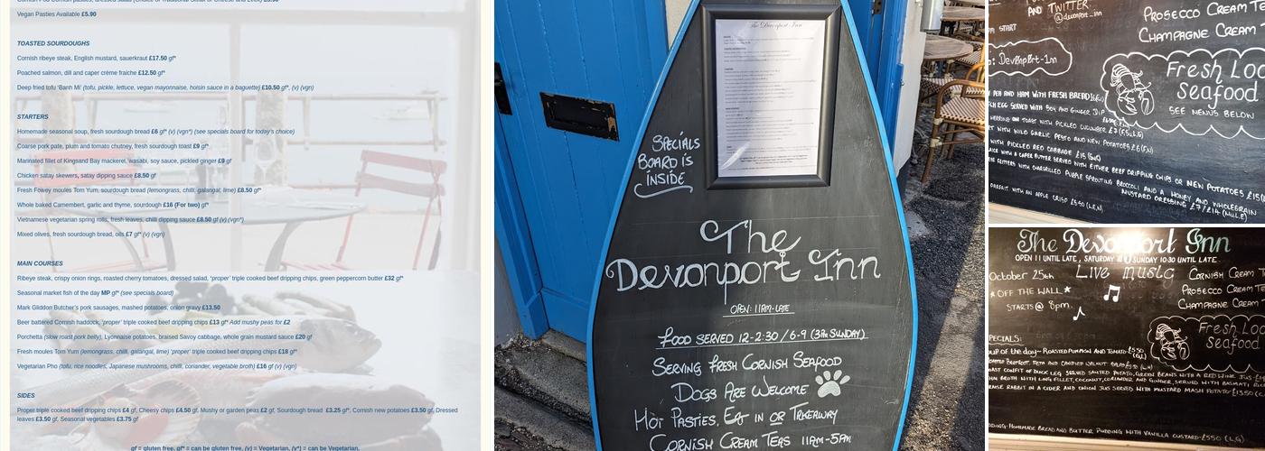 The Devonport Inn Menu