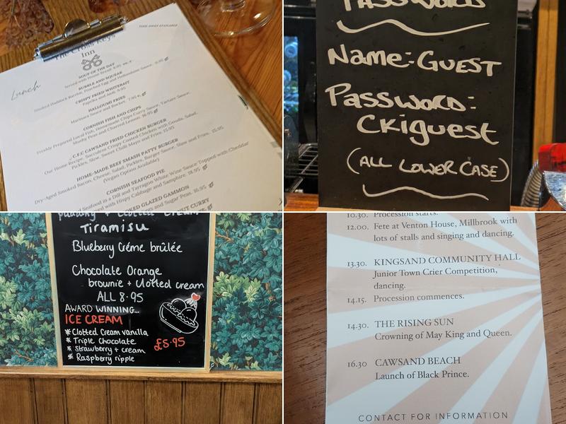 The Cross Keys Inn Menu
