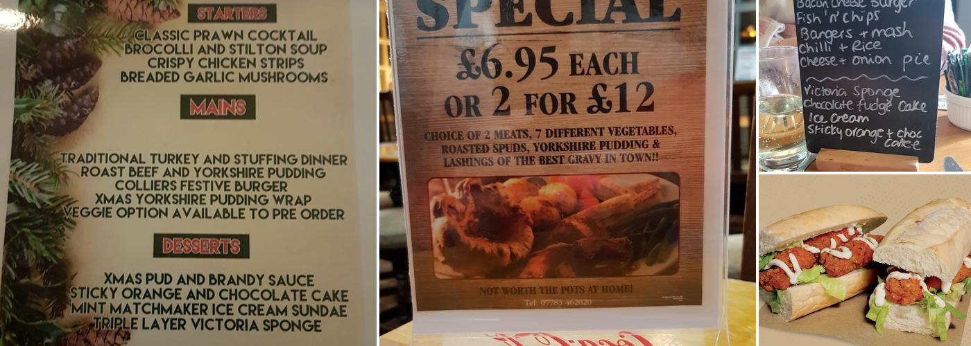 The Colliers Arms Menu