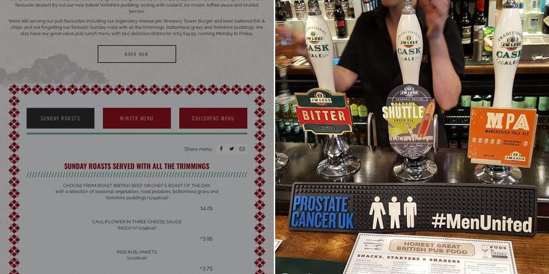 The Rose Of Lancaster Menu