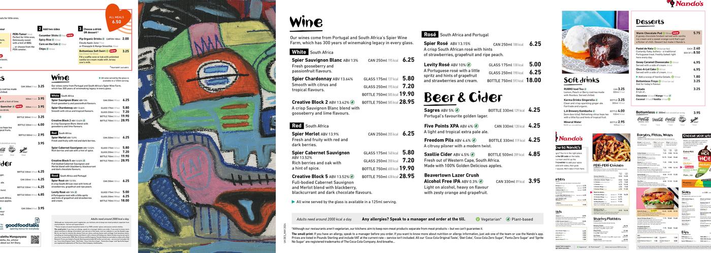 Nando's Lakeside - The Boardwalk Menu