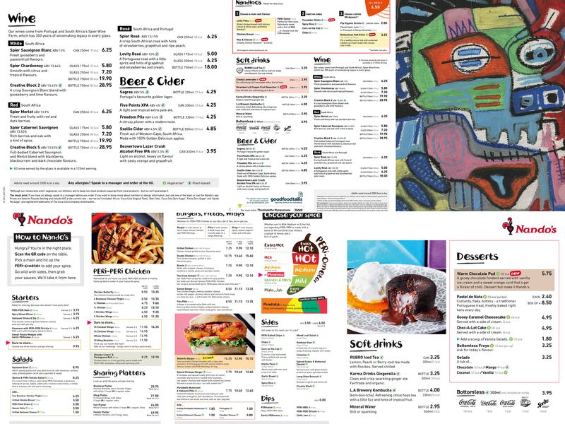 Nando's Lakeside - The Boardwalk Menu