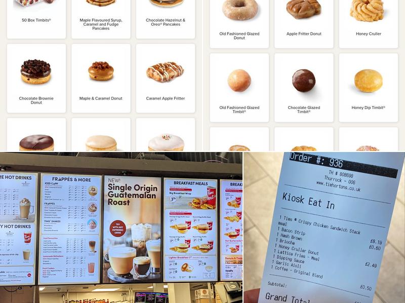 Tim Hortons Menu