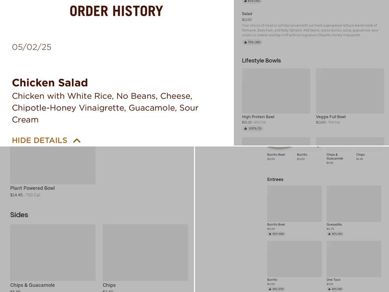 Chipotle Mexican Grill Menu