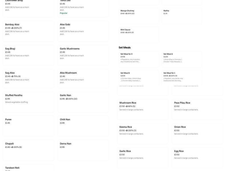 Royal Curry Centre Menu