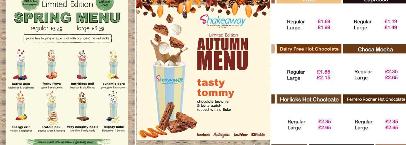 Shakeaway Menu