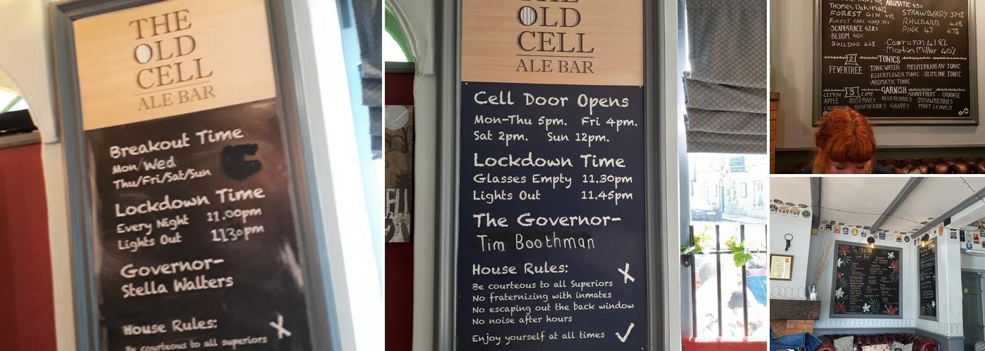 The Old Cell Ale Bar Menu