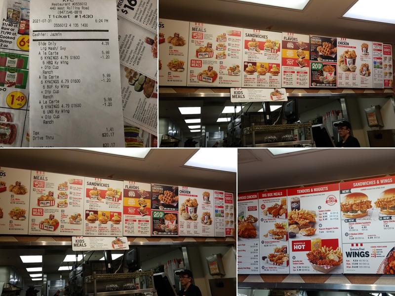KFC Menu