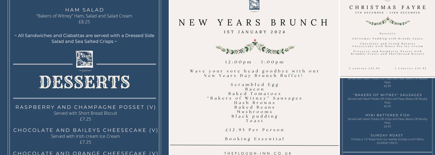 The Plough Inn Menu