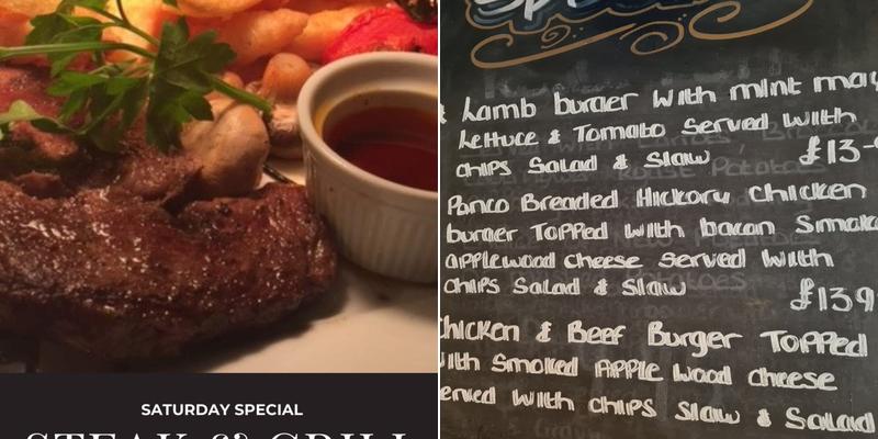 George and Dragon Charlesworth Menu