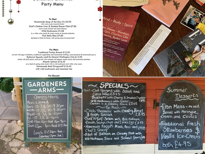 Gardeners Arms Menu