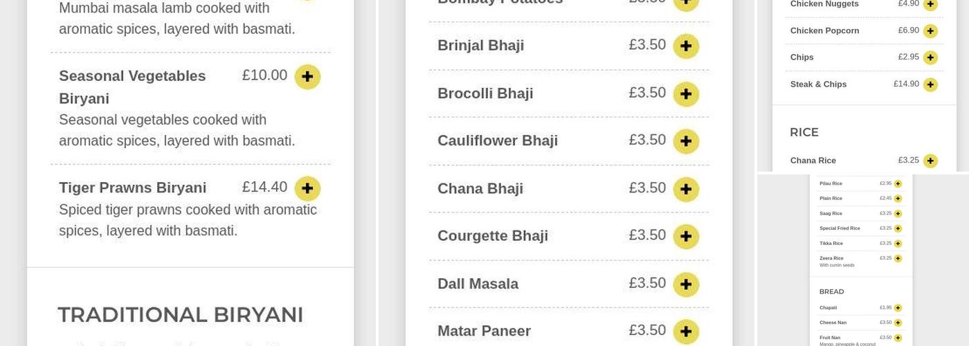 The Sultan Restaurant Menu