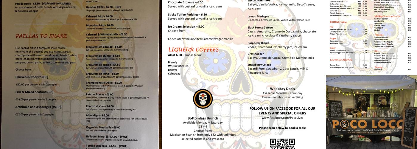 Poco Loco Menu