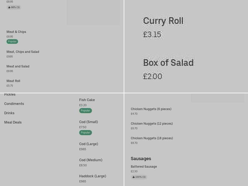 Lamprey Fish Bar Menu