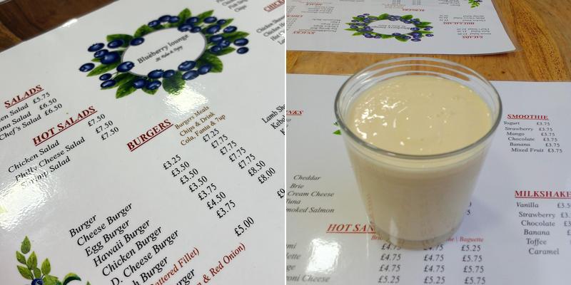 Blueberry Lounge Menu