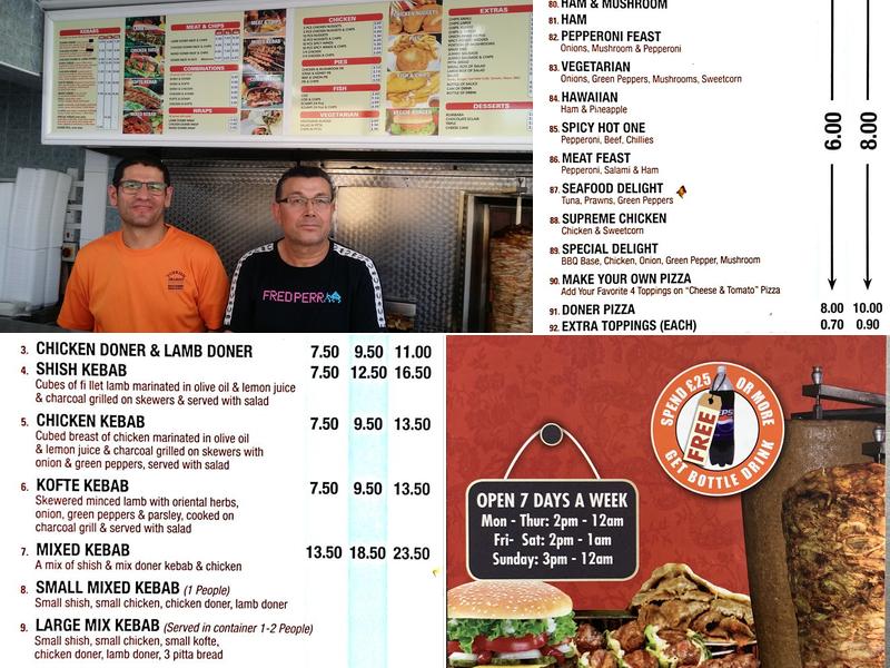 Turkish Delight Kebab Shop Menu